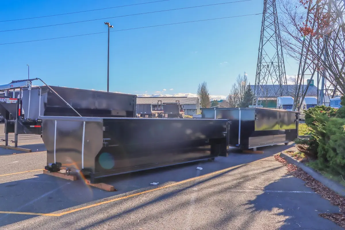 Roll-off dumpster ready for waste disposal at job site for Estate Cleanout Dumpster Rental in Crawfordsville